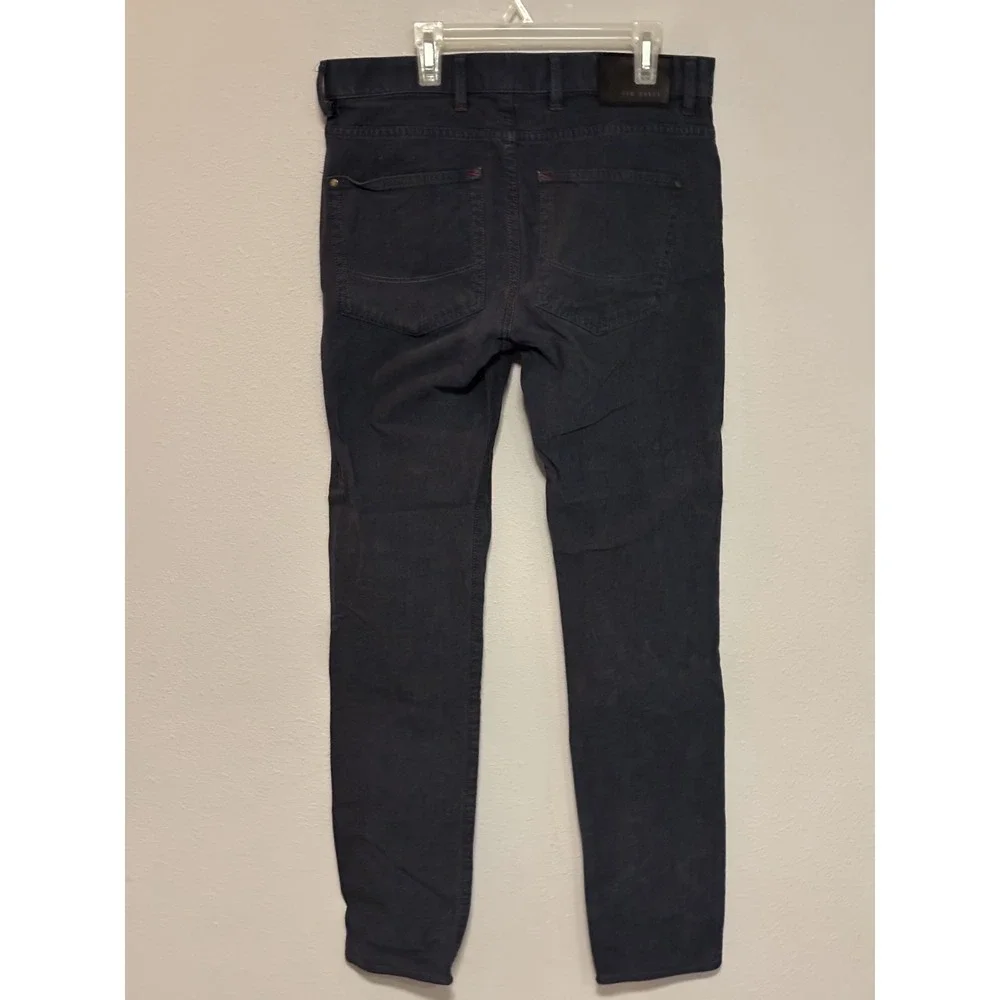 Ted Baker Straight Leg‎ Denim Jeans Men's Size 30R Black Belt Loops Flat Front